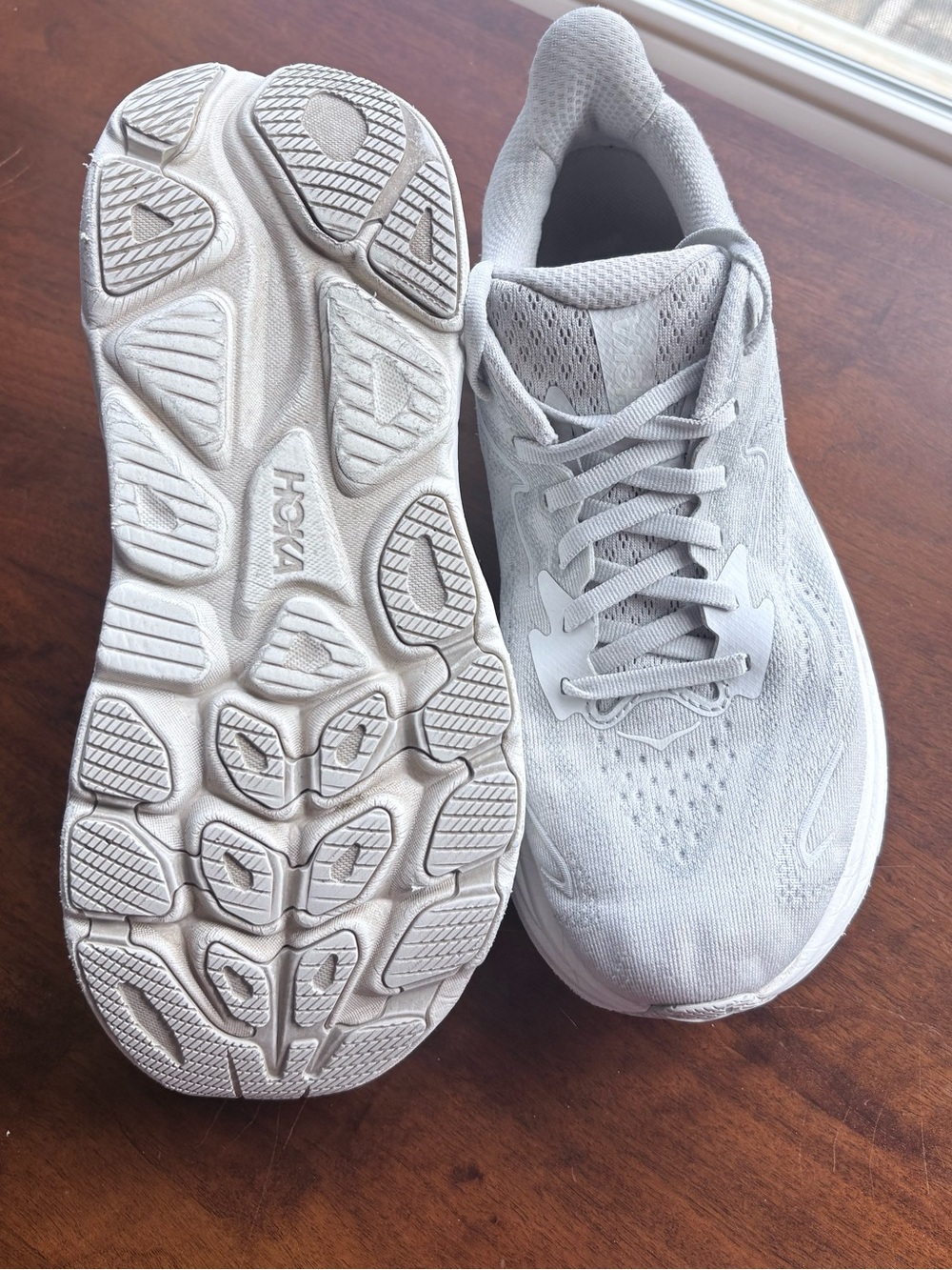 Hoka Women's Running Shoes Size 8B White Gray Sneakers - Picture 3 of 7